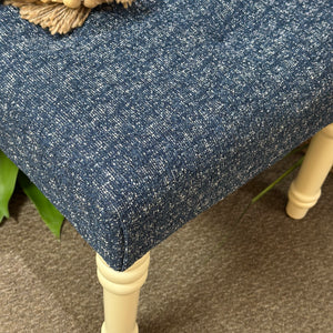 Blue Tufted Ottoman
