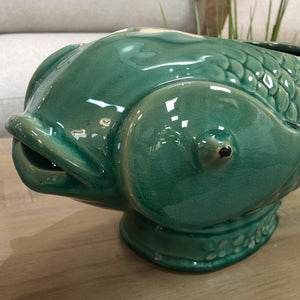 Teal Fish Planter/Vase