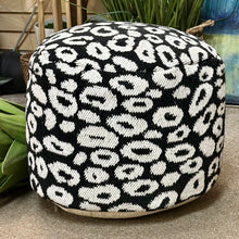Load image into Gallery viewer, Blk/White Animal Print Pouf
