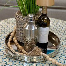 Load image into Gallery viewer, Round Silver Pottery Barn Tray
