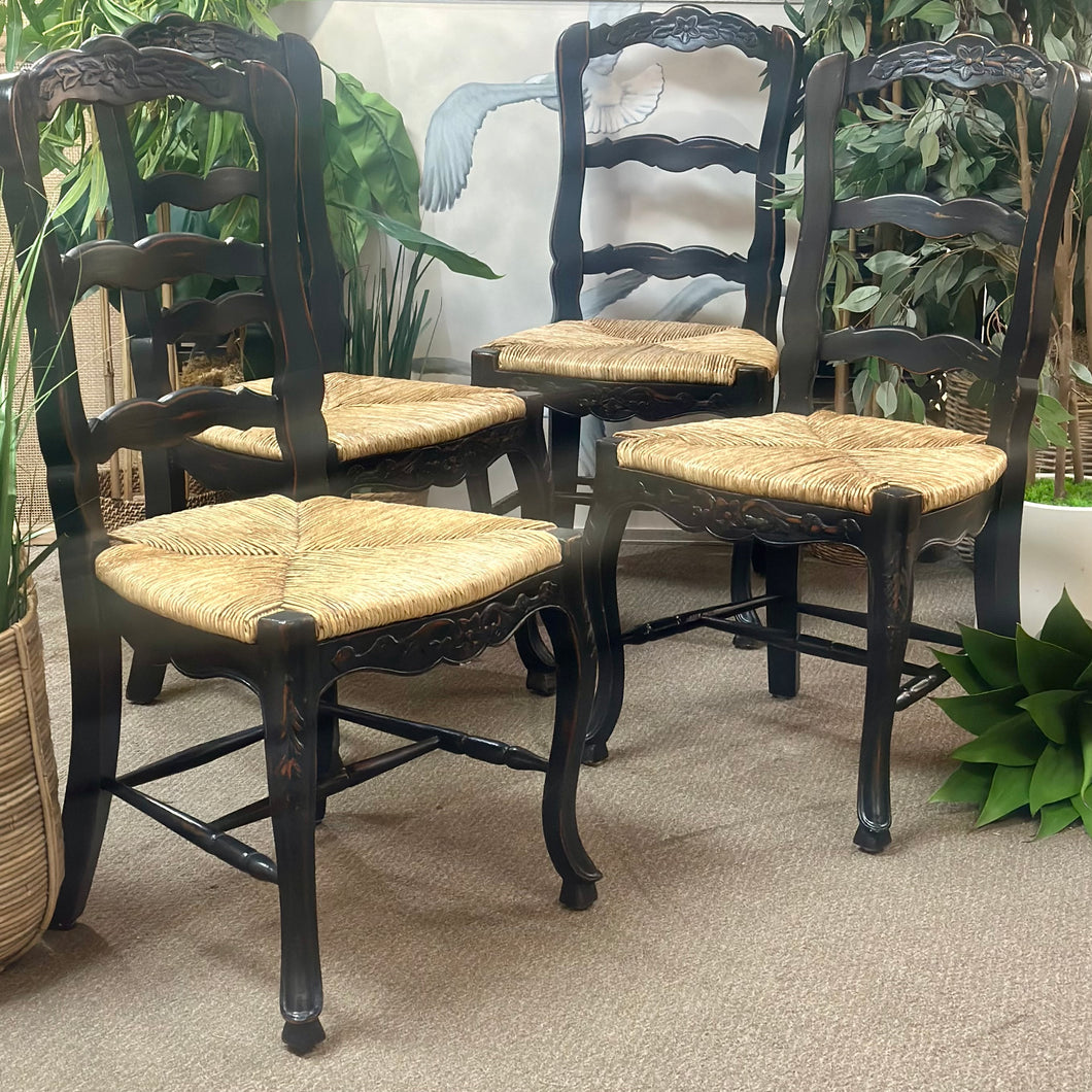 Blk Rush Seat Dining Chair