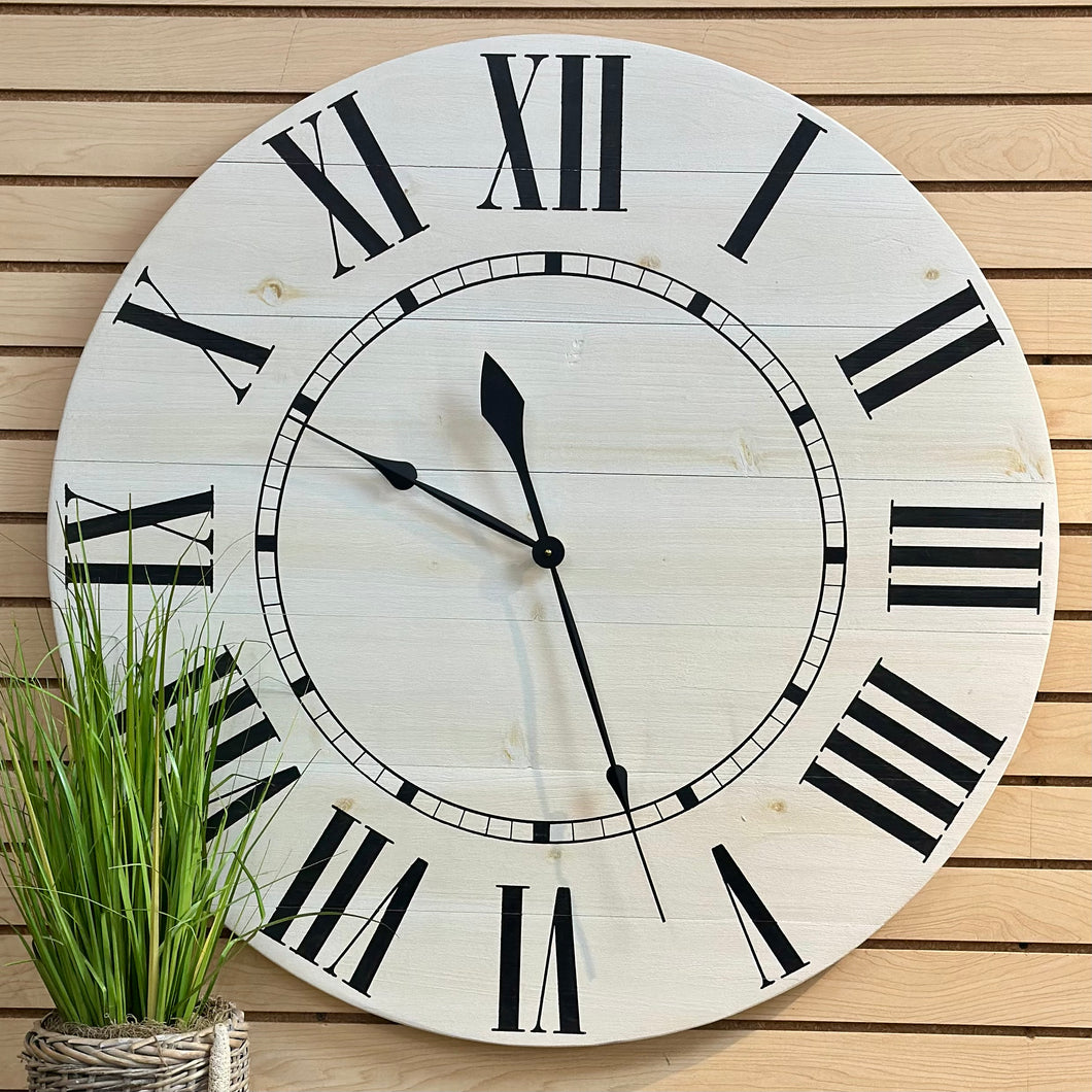 White Wooden Clock