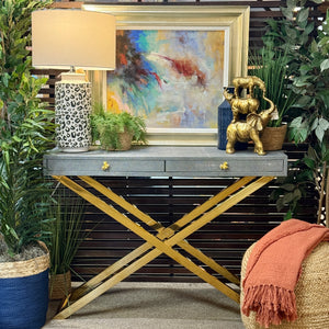 Faux Shagreen Console