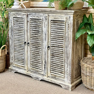 Distressed Shutter Door Cabinet