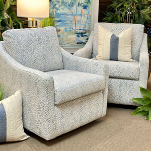 Blue & White Swivel Glider