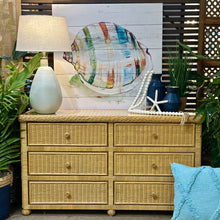 Load image into Gallery viewer, Natural Wicker Dresser W/Mirror
