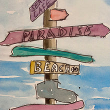 Load image into Gallery viewer, Beach Sign Canvas Art
