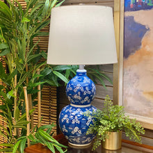 Load image into Gallery viewer, Blue &amp; White Floral Lamp
