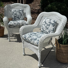 Load image into Gallery viewer, White Wicker Outdoor Chair
