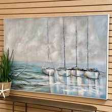 Load image into Gallery viewer, Aqua Water &amp; Sailboats Art
