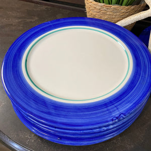 Set/8 Vietri Blue Plates