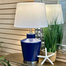 Load image into Gallery viewer, Uttermost Dimpled Blue Lamp
