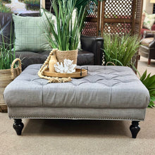 Load image into Gallery viewer, Grey Square Ottoman

