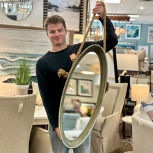 Load image into Gallery viewer, Oval Tin Mirror W/Rope
