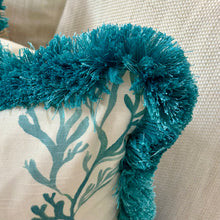 Load image into Gallery viewer, Aqua Fringe Down Pillow
