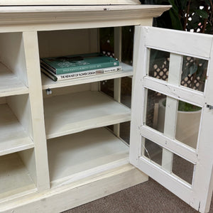 2PC Ivory Farmhouse Hutch