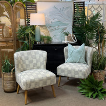 Load image into Gallery viewer, Blue Stitched Ivory Chair
