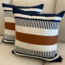 Load image into Gallery viewer, Faux Leather Striped Pillow
