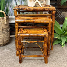 Load image into Gallery viewer, S/3 Tortoise Bamboo Nesting Tables
