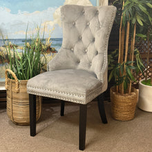 Load image into Gallery viewer, Grey Velvet Dining Chair
