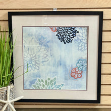 Load image into Gallery viewer, Framed Blue &amp; Orange Flower Art
