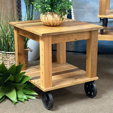 Load image into Gallery viewer, Industrial Wood Side Table

