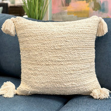 Load image into Gallery viewer, Natural Woven Pillow w/ Tassels
