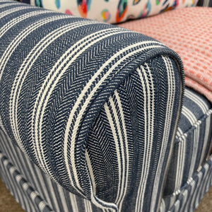 Blue Striped Swivel Chair