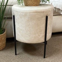 Load image into Gallery viewer, Ivory/Black Ottoman

