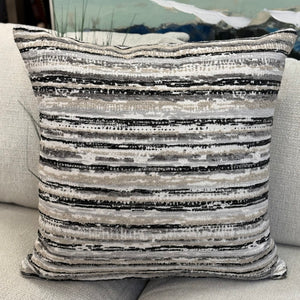 Black /Taupe Striped Pillow