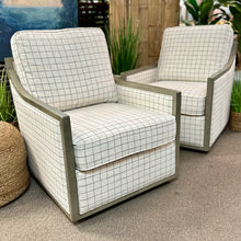 Load image into Gallery viewer, Plaid Swivel Chair w/ Wood Trim
