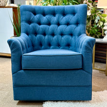 Load image into Gallery viewer, Blue Tufted  Swivel Glider
