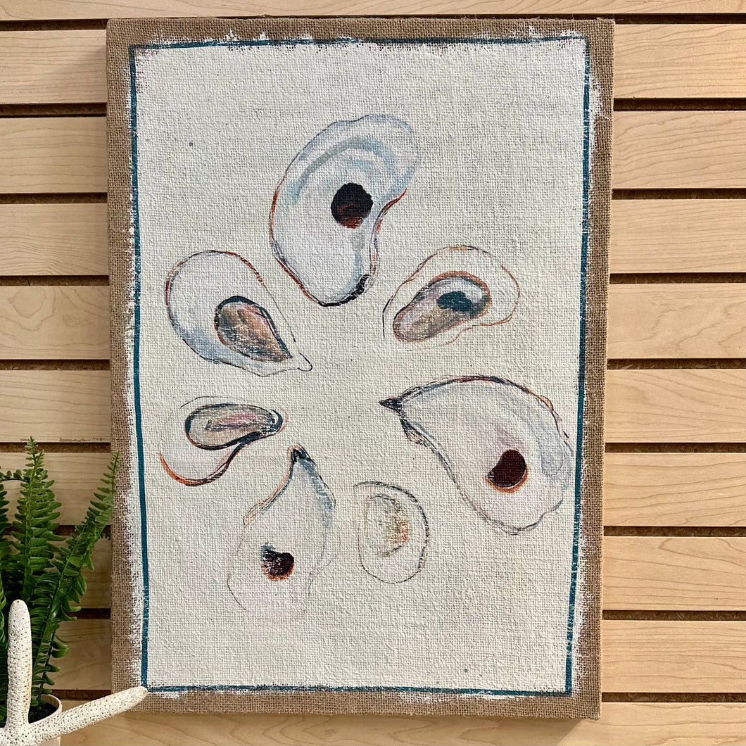 Shell Art on Burlap II