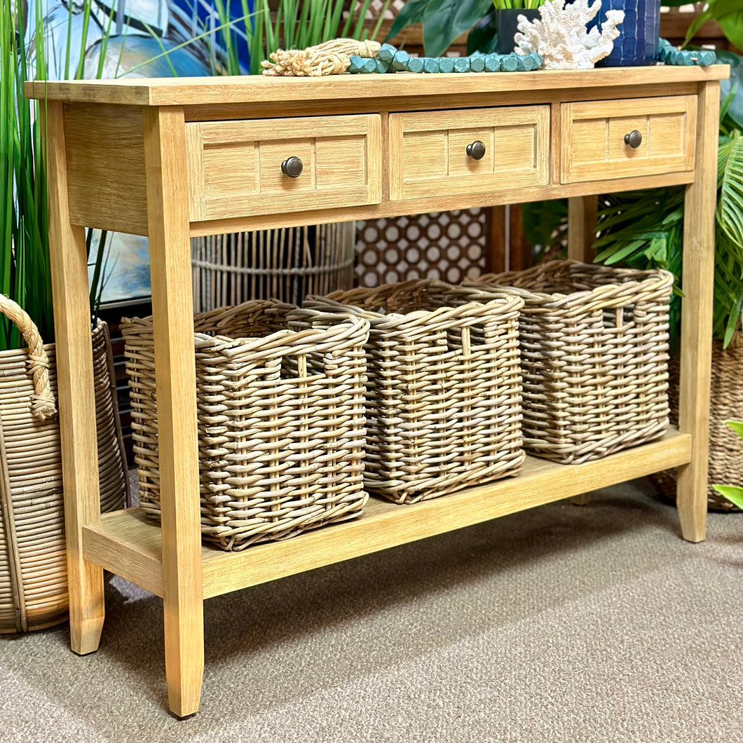 Natural 3DRW Console w/Baskets