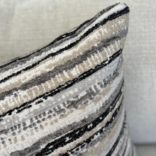 Load image into Gallery viewer, Black /Taupe Striped Pillow
