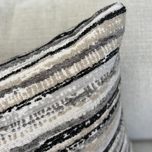 Black /Taupe Striped Pillow