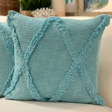 Load image into Gallery viewer, Aqua Tufted Pillow
