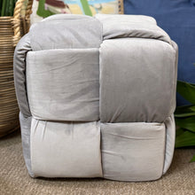 Load image into Gallery viewer, Grey Velvet Ottoman
