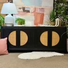 Load image into Gallery viewer, Black/Cane 4DR Cabinet
