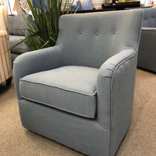 Load image into Gallery viewer, Powder Blue Swivel Chair
