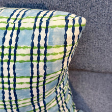 Load image into Gallery viewer, Blue&amp; Green Plaid Designer Lumbar
