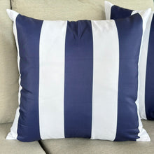 Load image into Gallery viewer, Navy Striped Outdoor Pillow
