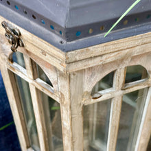 Load image into Gallery viewer, Sm Metal/Wood Lantern
