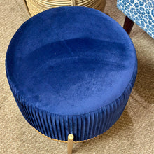 Load image into Gallery viewer, Navy/Gold Ottoman
