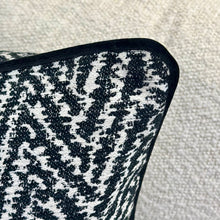 Load image into Gallery viewer, Black ZigZag Down Designer Pillow
