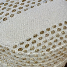 Load image into Gallery viewer, Natural &amp; Ivory Rounded Pouf
