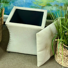 Load image into Gallery viewer, SM Beige Storage Ottoman
