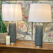 Load image into Gallery viewer, Dark Green Ribbed Lamp
