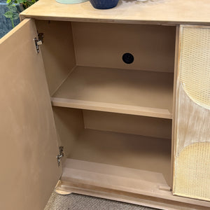 3DR Taupe & Cane Cabinet