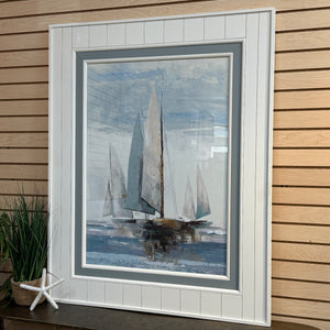 Sailboats Framed In Shiplap